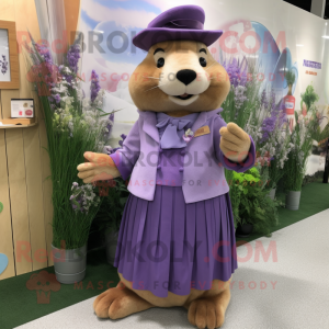 Lavendel Beaver maskot...