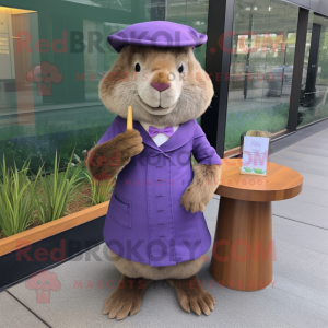 Lavendel Beaver maskot...