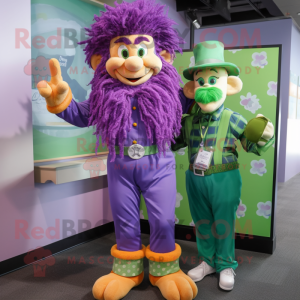 Paarse kabouter mascotte...