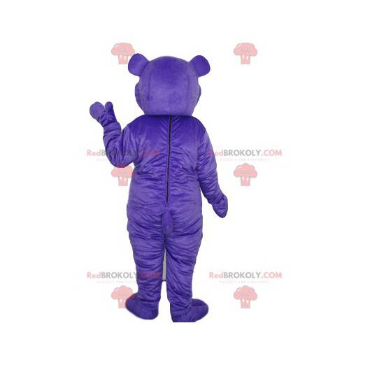 Lila Bärenmaskottchen mit herzförmiger Nase - Redbrokoly.com