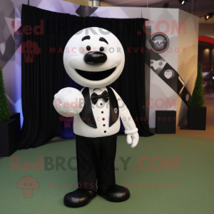 White Soccer Goal mascot costume character dressed with a Tuxedo and Cufflinks