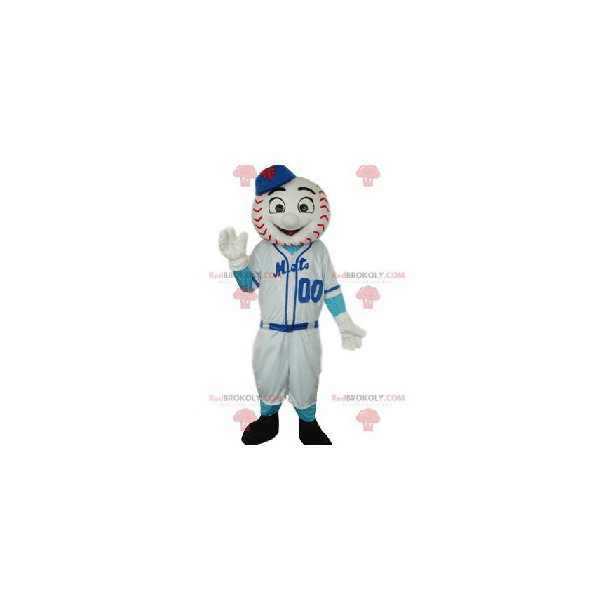 Sportcharakter-Maskottchen mit einem Baseballkopf -