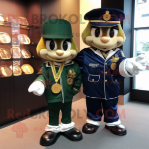 Navy Pot Of Gold mascot costume character dressed with a Bomber Jacket and Keychains