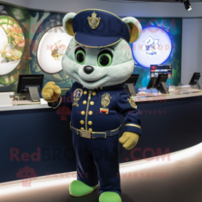 Navy Pot Of Gold mascot costume character dressed with a Bomber Jacket and Keychains