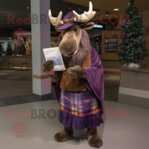 nan Moose mascot costume character dressed with a Wrap Dress and Beanies