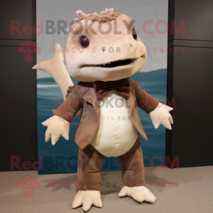 Brauner Axolotl Maskottchen...