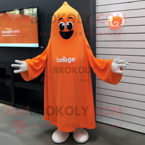Orange Aglet mascot costume character dressed with a Cover-up and Smartwatches