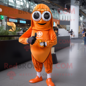 Orange Aglet maskot kostym...