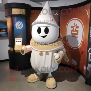 Cream Grenade mascot costume character dressed with a Coat and Anklets