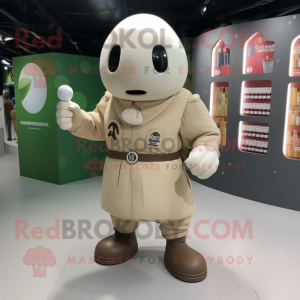 Cream Grenade mascot costume character dressed with a Coat and Anklets