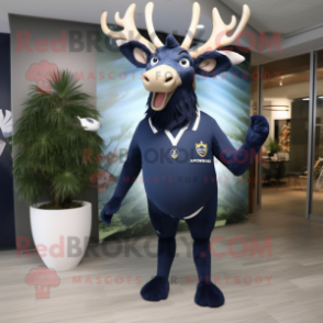 Navy Irish Elk mascot costume character dressed with a Bikini and Tie pins