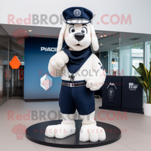 Navy Shepard'S Pie mascot costume character dressed with a Trousers and Wraps