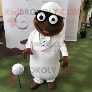 Brun golfball maskot drakt...