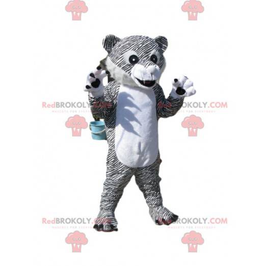 Mascot hvid og sort tiger. Tiger kostume - Redbrokoly.com