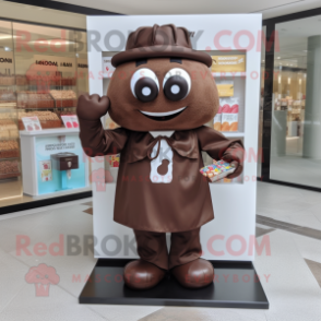 nan Chocolate Bar mascot costume character dressed with a Romper and Shoe laces