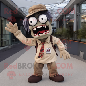 Tan Zombie mascotte kostuum...