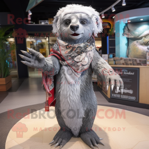 Silver Sloth Bear mascotte...