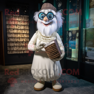 Hvid sækkepibe maskot...
