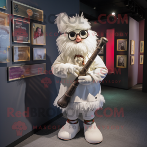 Hvit sekkepipe maskot...