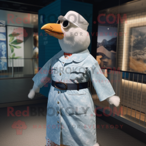 nan Seagull mascot costume character dressed with a Playsuit and Bracelet watches