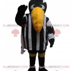 Raven mascot with black and white sportswear - Redbrokoly.com