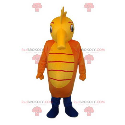 Gul och orange sjöhästmaskot - Redbrokoly.com