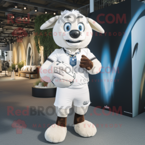 Wit rugbybal mascotte...
