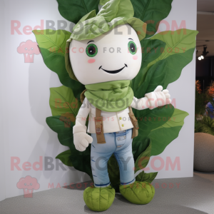 Hvid bønnestilk maskot...