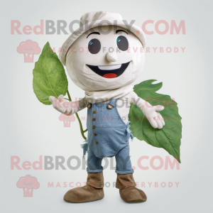 Hvit bønnestengel maskot...