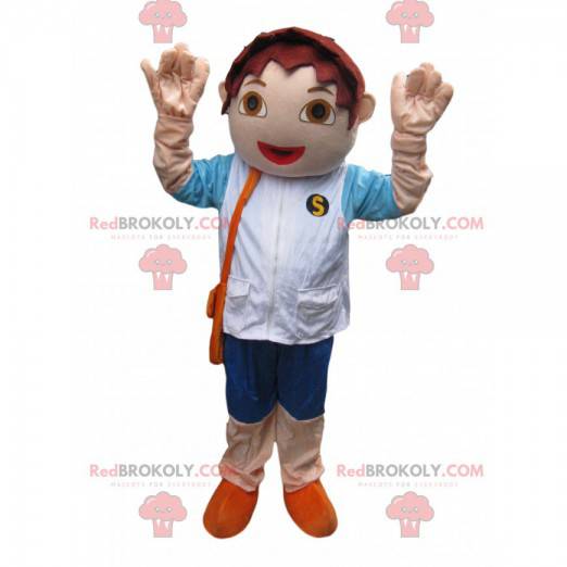 Mascotte ragazzino marrone. Costume da ragazzo marrone -