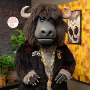 Black Yak mascotte kostuum...