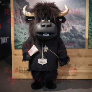 Black Yak mascotte kostuum...