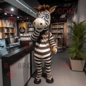 Brauner Zebra Maskottchen...