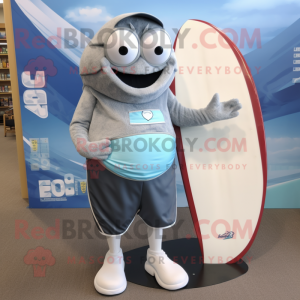 Sølv torsk maskot kostume...