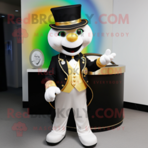 White Pot Of Gold mascot costume character dressed with a Tuxedo and Keychains