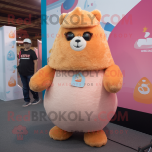 Peach Alpaca maskot kostym...