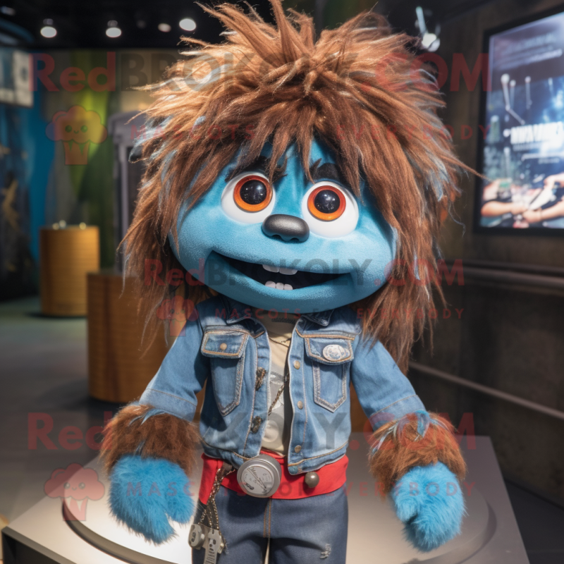 Rust Bracelet mascot costume character dressed with a Denim Shorts and Hair clips Rust Bracelet mascot costume character dressed with a Denim Shorts and Hair clips