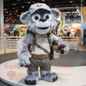 Gray Ice mascot costume character dressed with a Cargo Shorts and Anklets