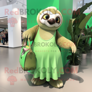 Green Sloth maskot kostume...