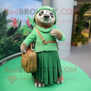 Green Sloth maskot kostume...