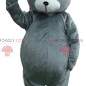 Mascotte d'ourson gris attendrissant. Costume d'ourson -