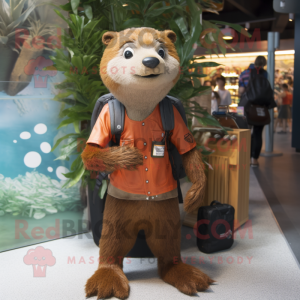 Rust Otter mascotte kostuum...