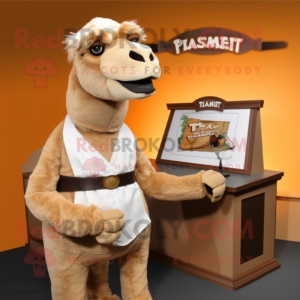 nan Camel mascot costume character dressed with a Tank Top and Tie pins