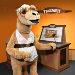 nan Camel mascot costume character dressed with a Tank Top and Tie pins