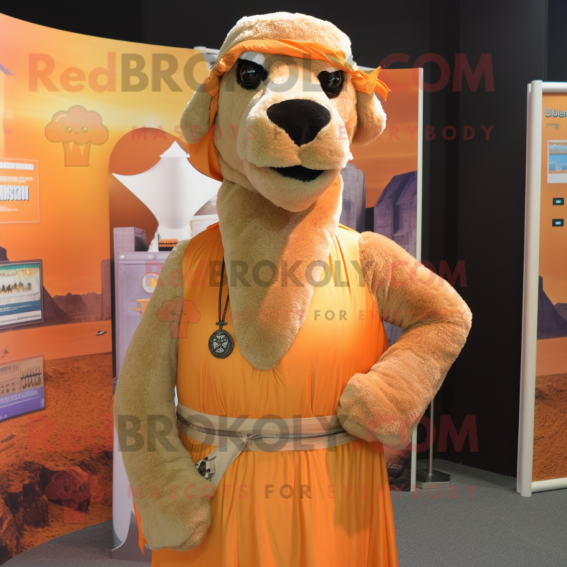 nan Camel mascot costume character dressed with a Tank Top and Tie pins nan Camel mascot costume character dressed with a Tank Top and Tie pins