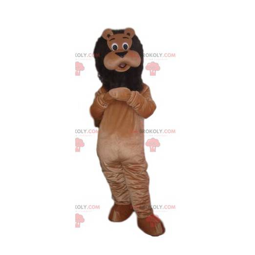 Mycket stolt brun lejonmaskot med en vacker man - Redbrokoly.com