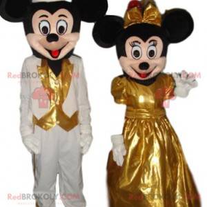 Duo de mascotte de Mickey Mouse et de Minnie très jolie -