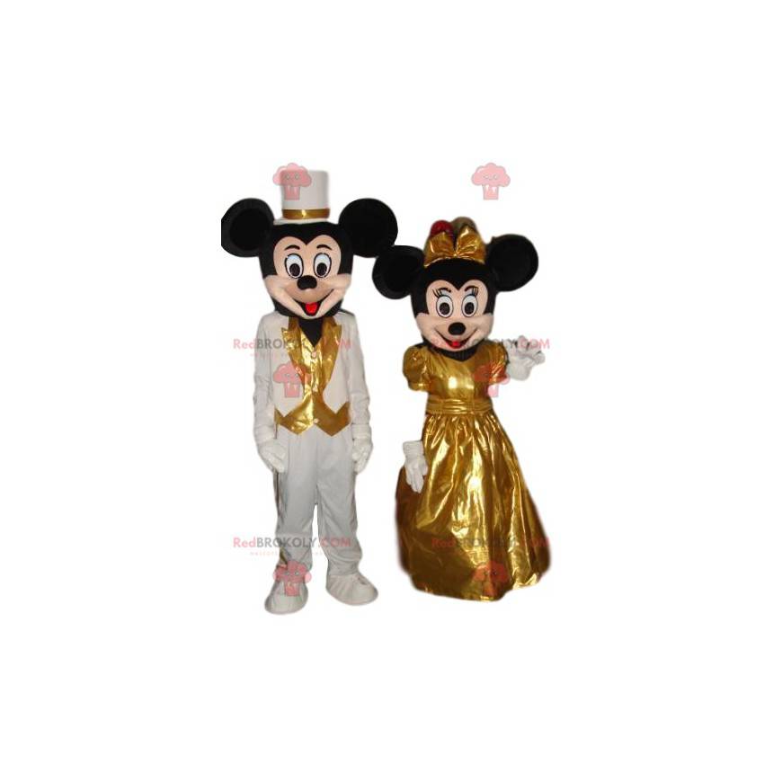 Dupla de mascote muito bonita de Mickey Mouse e Minnie -