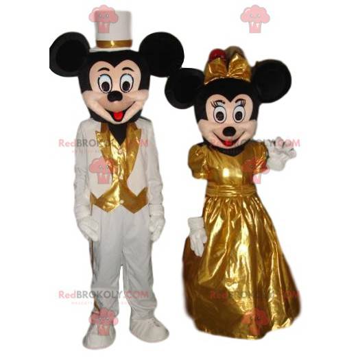Dupla de mascote muito bonita de Mickey Mouse e Minnie -