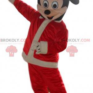 Maskotka Mickey Mouse w stroju Świętego Mikołaja -